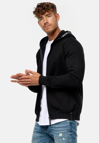 INDICODE JEANS Sweat jacket ' Mobil ' in Black