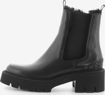 Kennel & Schmenger Chelsea boots ' SHINY ' in Zwart: voorkant