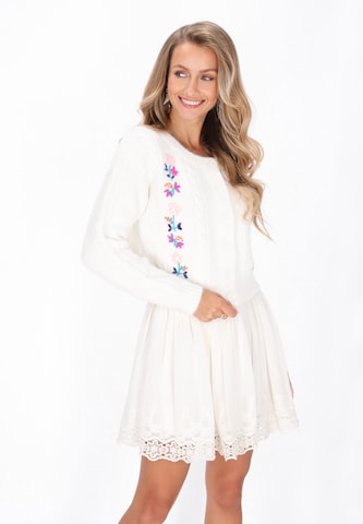 IZIA Strickjacke 'Fashion Look' in Weiß: Vorderseite