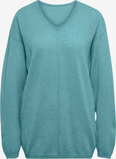 Goldner Pullover in aqua, Produktansicht