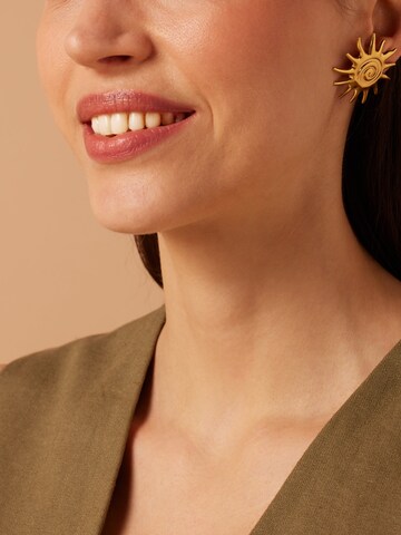 Lucardi Earrings in Gold: front
