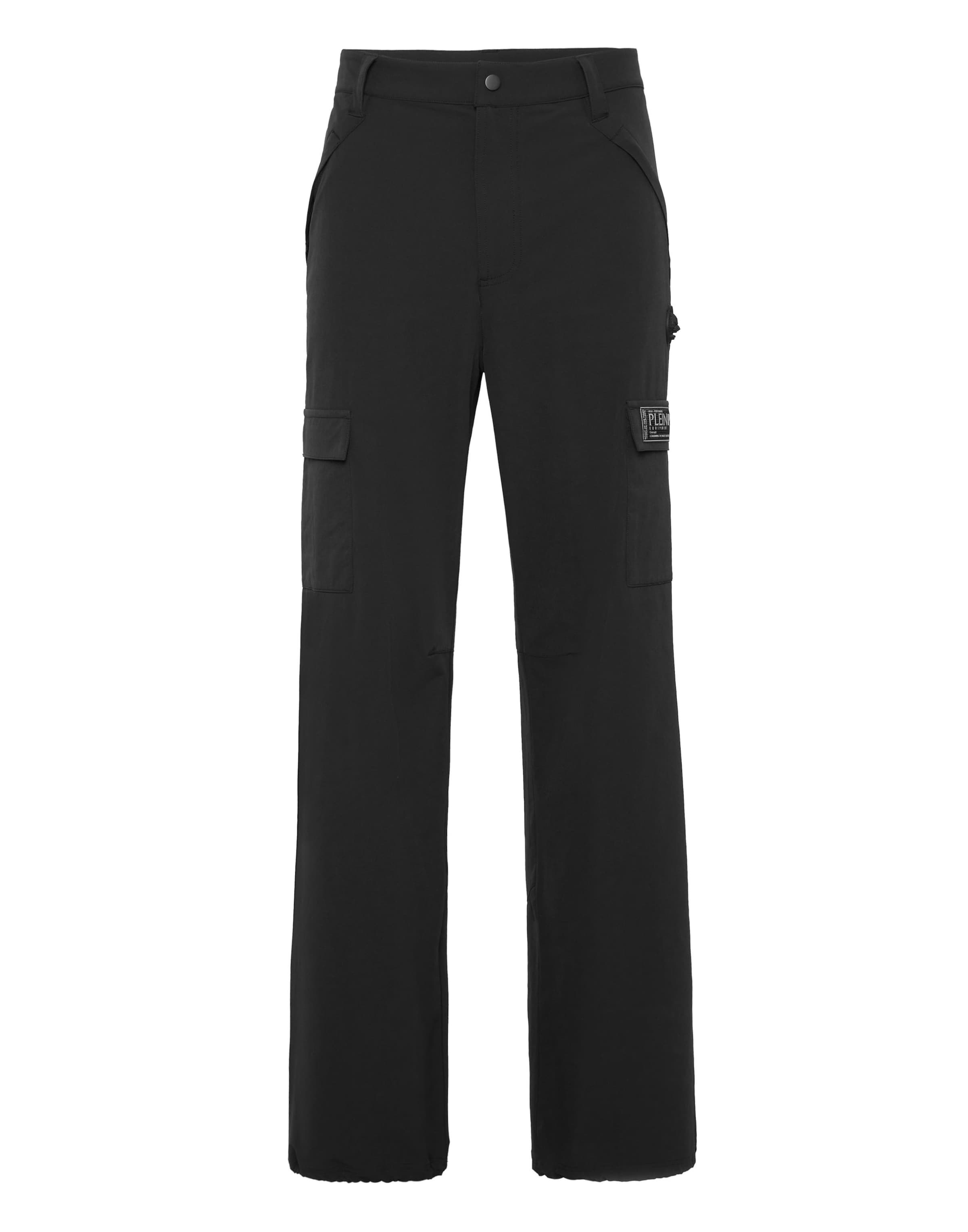 Loosefit Pantalon cargo 'Scratch' Plein Sport en noir : devant