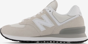 Sneaker bassa '574' di new balance in bianco: frontale