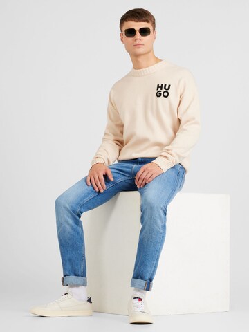 HUGO Pullover 'San Cassio' in Beige