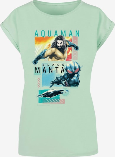 ABSOLUTE CULT T-Shirt 'Aquaman - Character Tiles' in hellblau / neongrün / orange / rot, Produktansicht