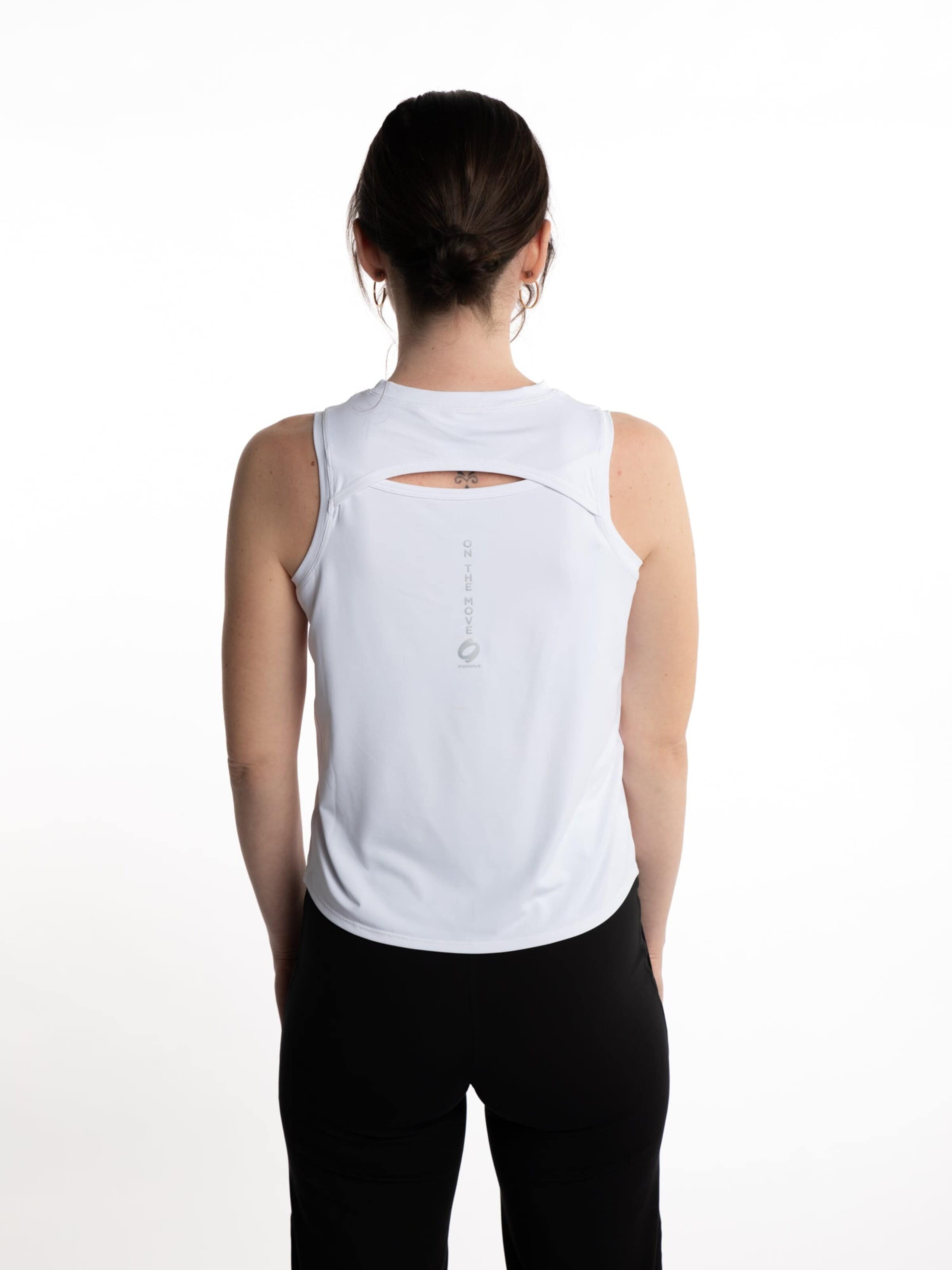 mymotus Sportovní top 'mymotu®, ladies top with details, YW11' – bílá