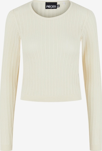 PIECES Sweater 'Venice' in White: front