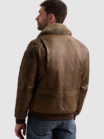 PME Legend Välikausitakki 'A-2 Snowprop leather jacket' värissä ruskea