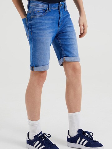Slimfit Jeans de la WE Fashion pe albastru: față