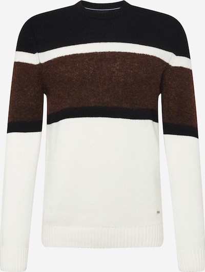 JOOP! Pullover 'Paulino' in dunkelbraun / schwarz / weiß, Produktansicht