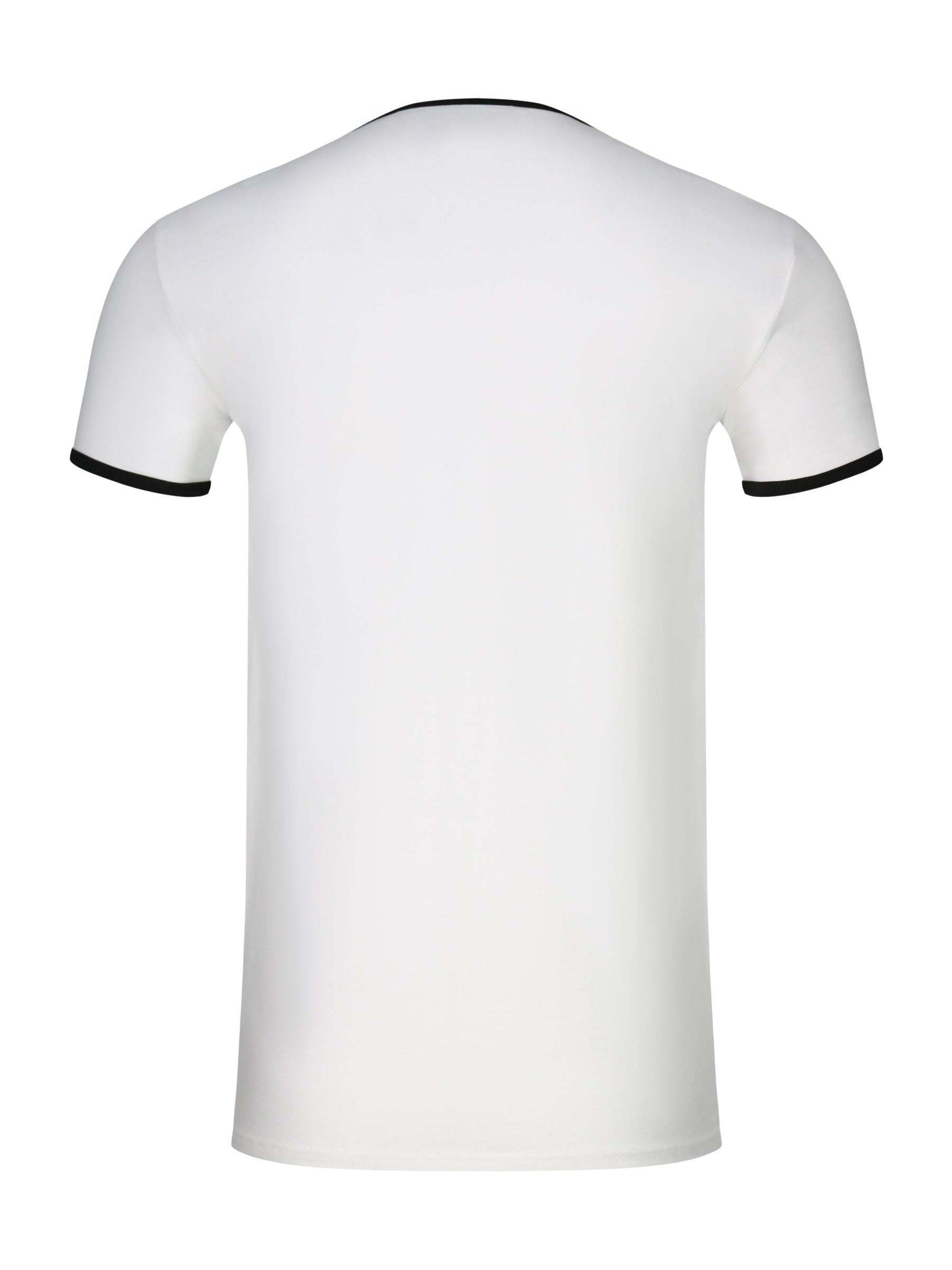 SikSilk - Camiseta 'Ringer' en blanco