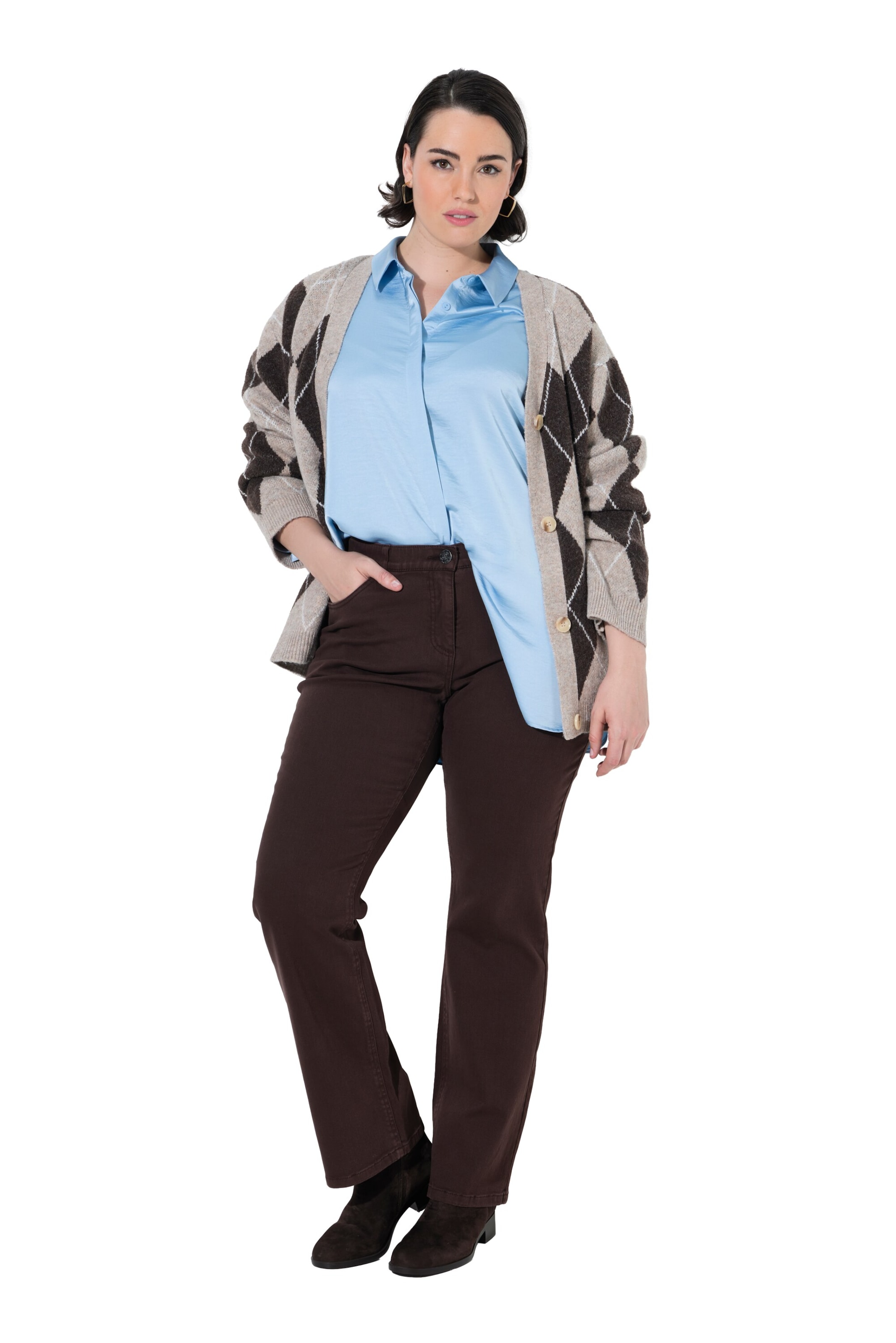 Ulla Popken Regular Jeans in Bruin