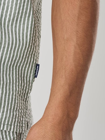 Coupe regular Chemise 'Seersucker' Seaside en vert