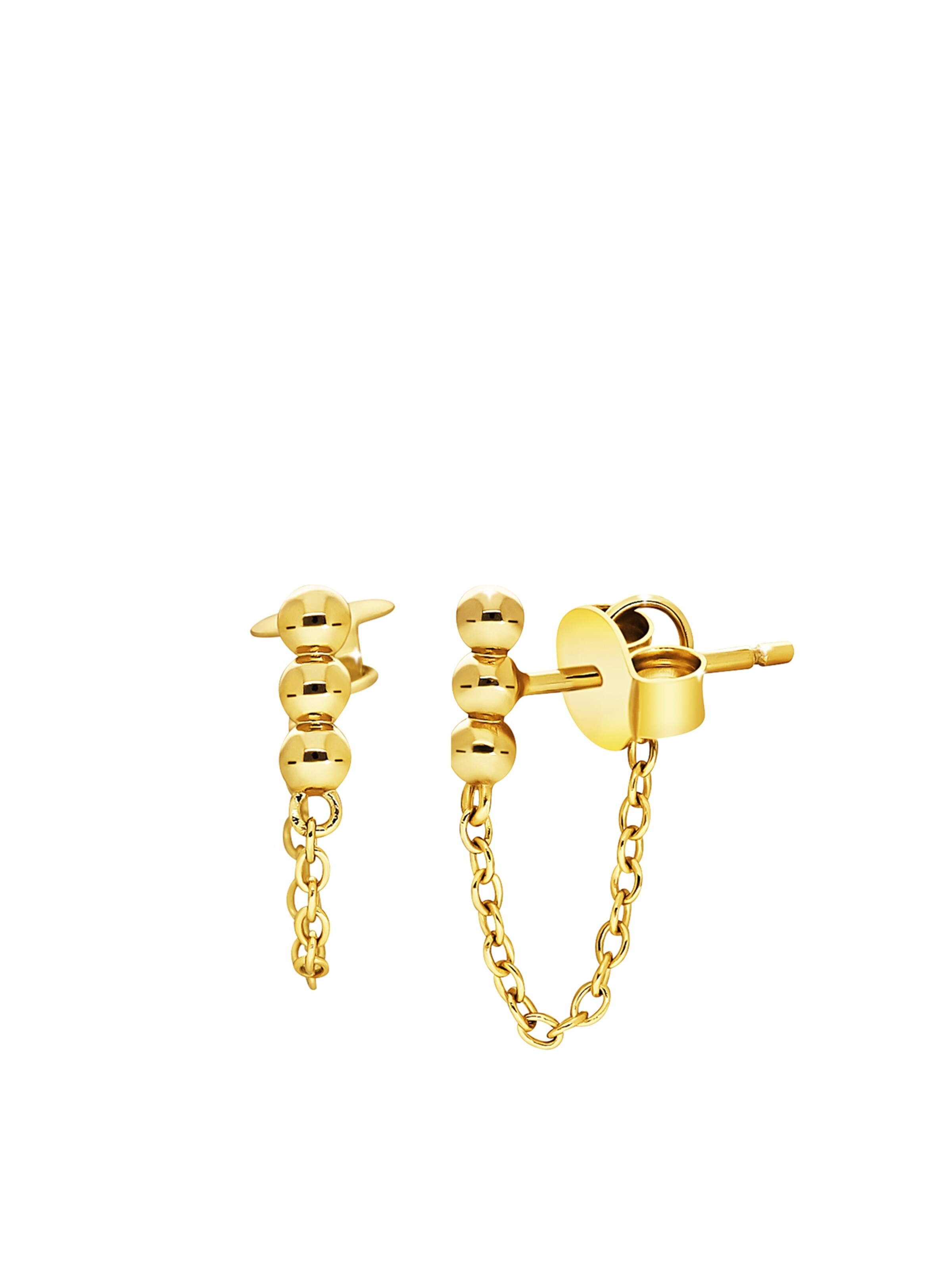 Lucardi Ohrringe 'Modern' in Gold: Vorderseite