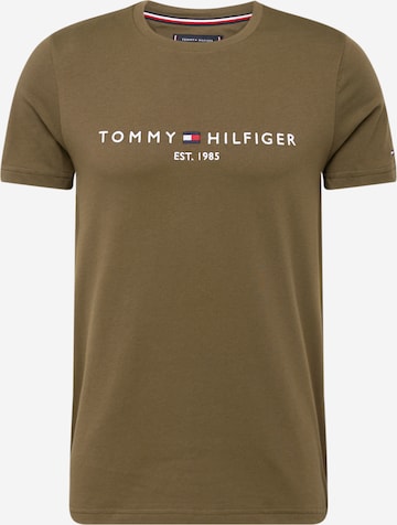 T-Shirt TOMMY HILFIGER en vert : devant
