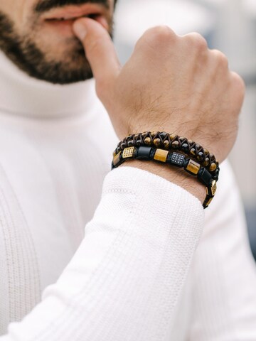 GT Collection - Pulsera 'Flat-Bead' en marrón