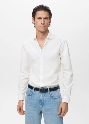 MANGO MAN Slim fit Button Up Shirt 'Bilbao' in White: front