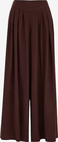 WE FashionWide Leg/ Široke nogavice Hlače s naborima - smeđa boja: prednji dio