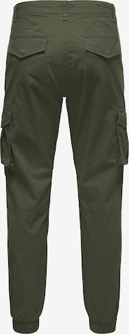 Only & Sons Tapered Cargobroek 'Mike' in Groen