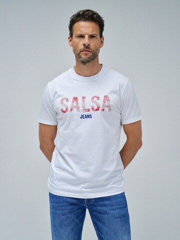 T-Shirt Salsa Jeans en blanc : devant