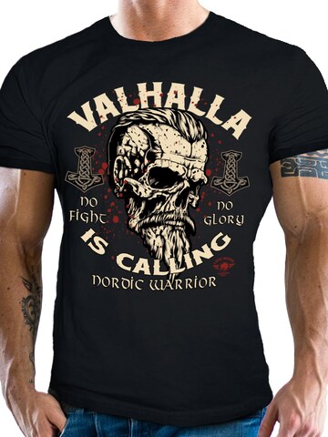 Lobo Negro Shirt 'Valhalla is calling' in Black