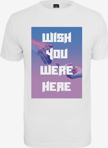 MT Men Shirt 'Wish you were here' in Wit: voorkant
