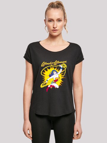 T-shirt 'DC Comics Wonder Woman Leap -BLK' F4NT4STIC en noir : devant
