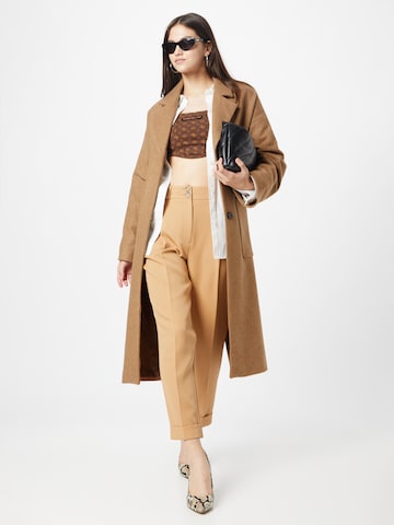 River Island Regular Bandplooibroek in Beige