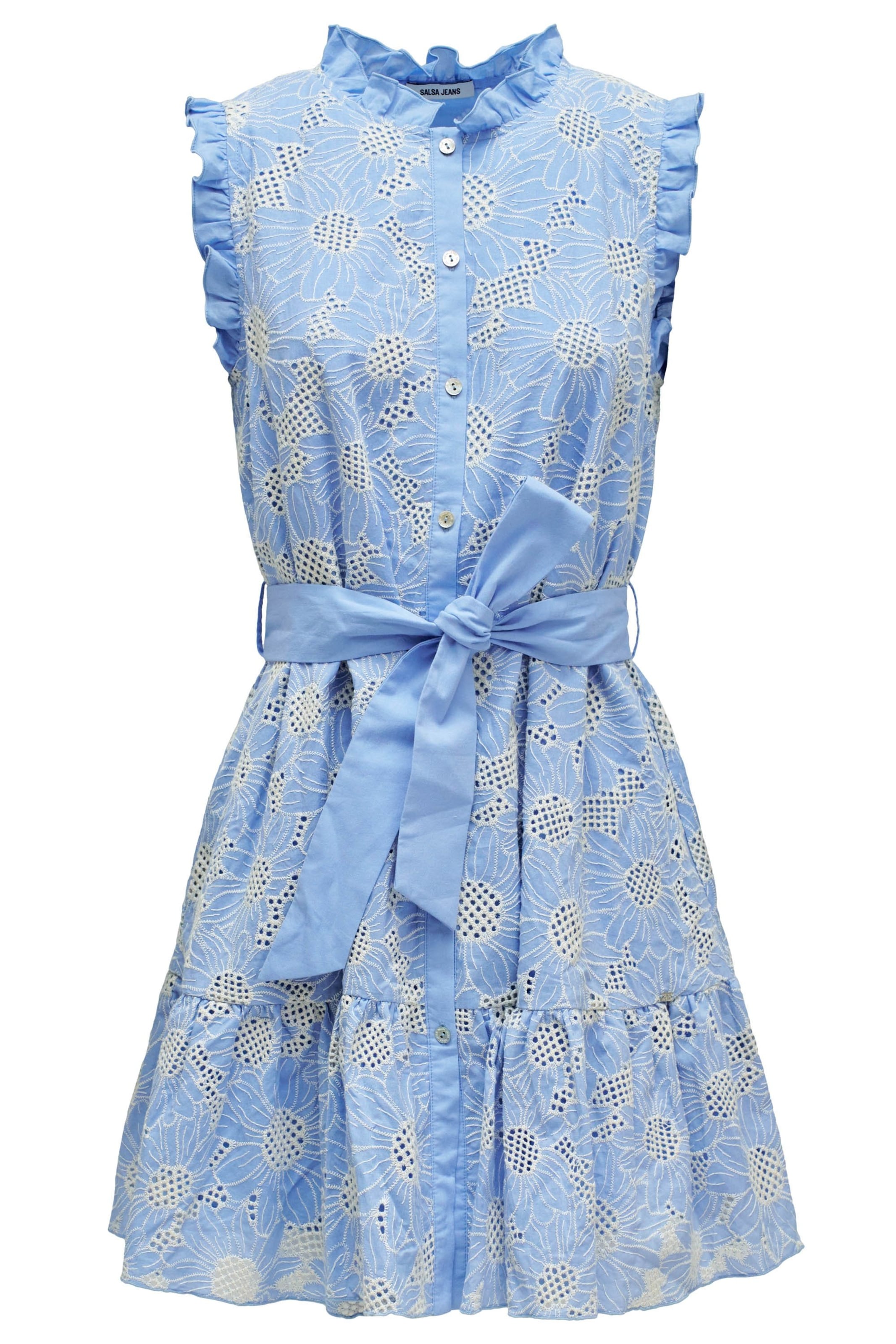 Salsa Jeans Blousejurk in de kleur Lichtblauw / Wit, Productweergave