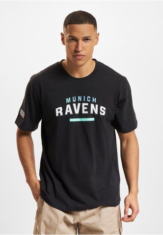 DEF T-Shirt 'DefShop x European League of Football Munich Ravens' in Schwarz: Vorderseite