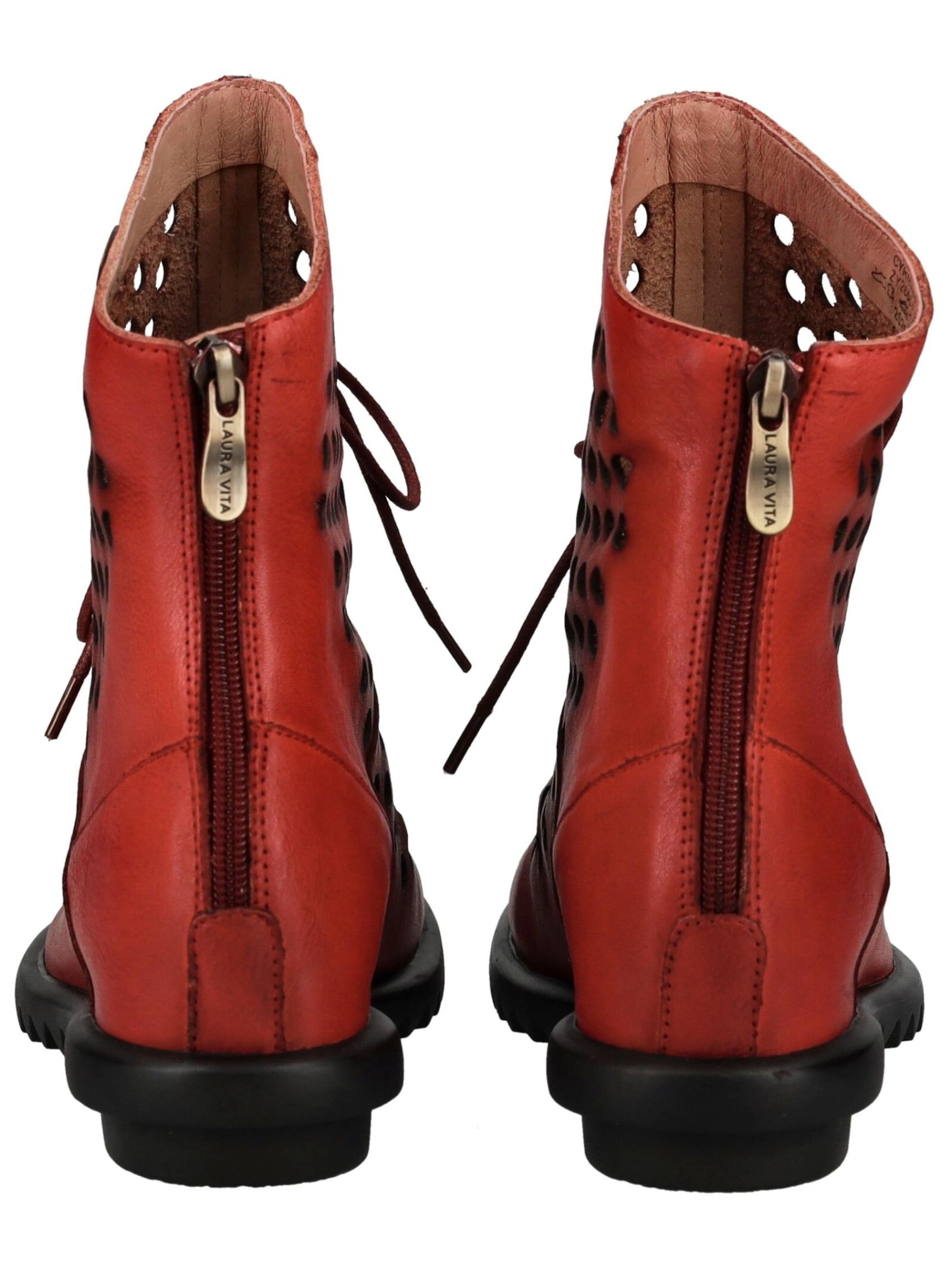 Stivaletto stringato di Laura Vita in rosso