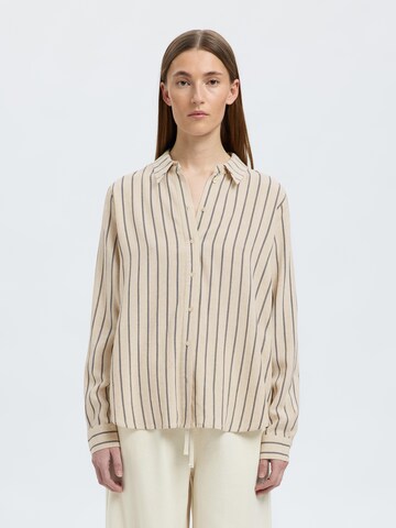 Camicia da donna 'SLFVIVA' di SELECTED FEMME in beige: frontale