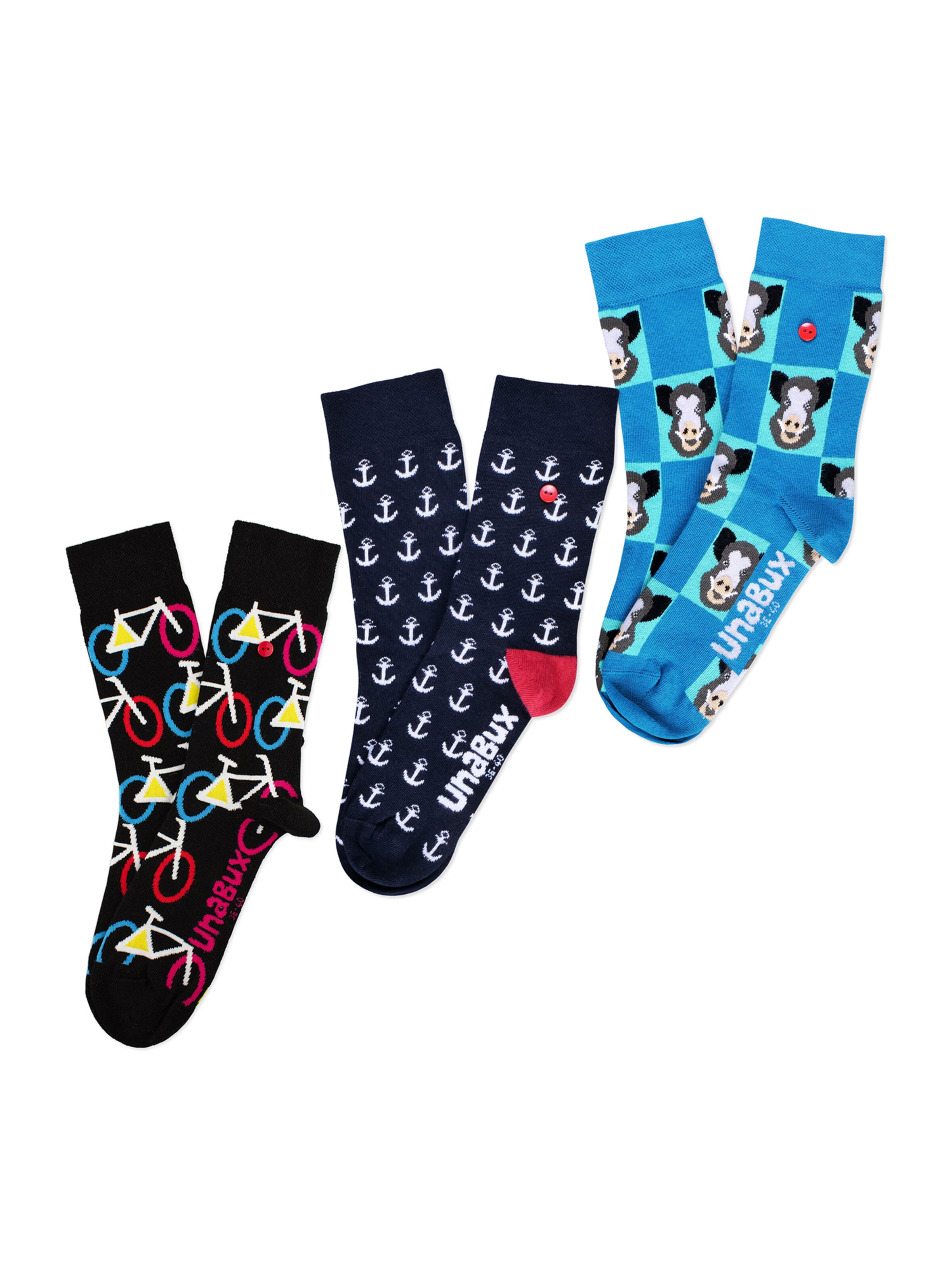 UNABUX Freizeitsocken ' Mix ' in Mischfarben: Vorderseite