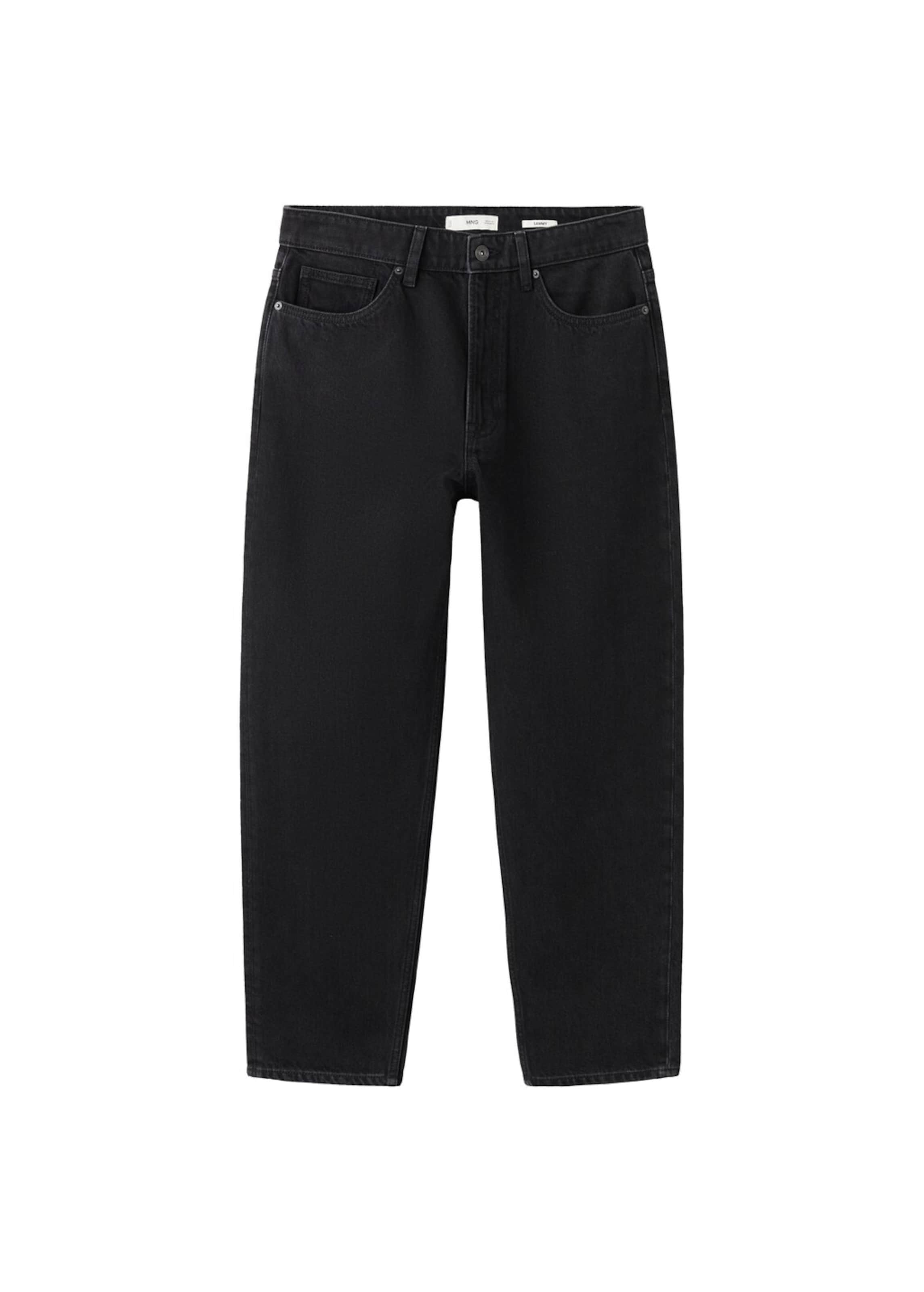 MANGO MAN Tapered Jeans 'Sammy' in Black: front