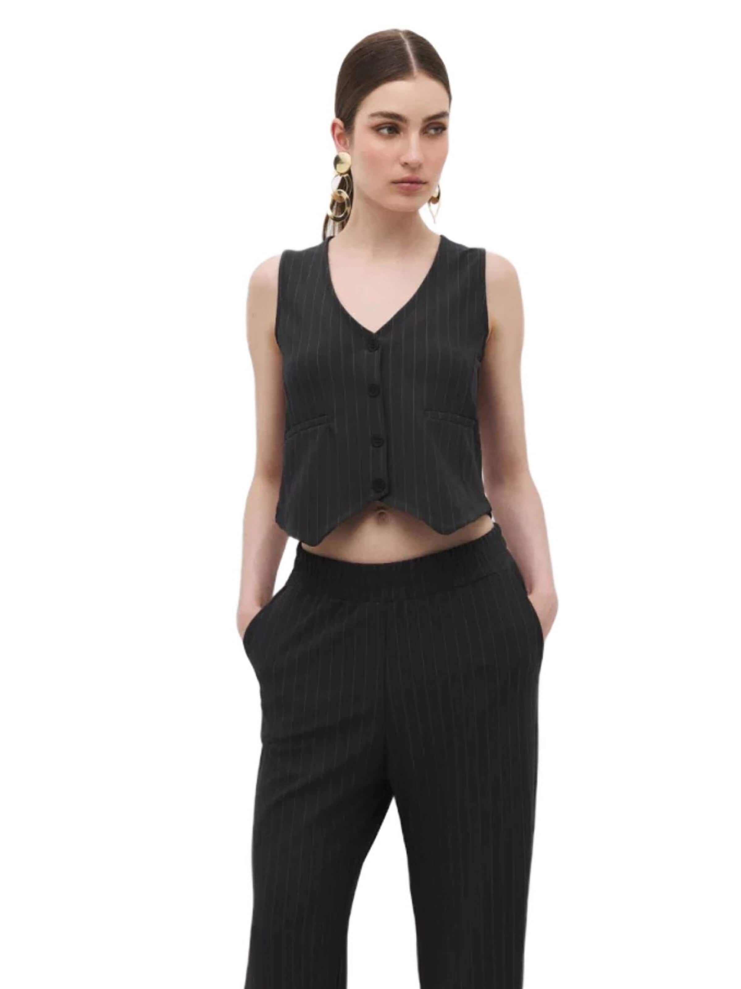 No Matter What Suit vest in Black: front