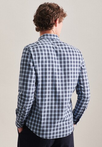 SEIDENSTICKER Regular fit Button Up Shirt 'Schwarze Rose' in Blue