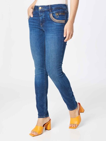 MOS MOSH Slimfit Jeans in Blauw: voorkant