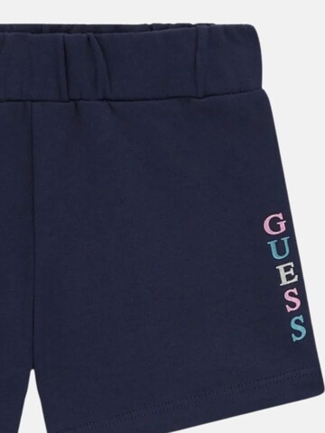GUESS KIDS Regular Trousers 'GUESS KIDS FRENCH TERRY REGULAR SHORTS PANTALONCINO' in Blue