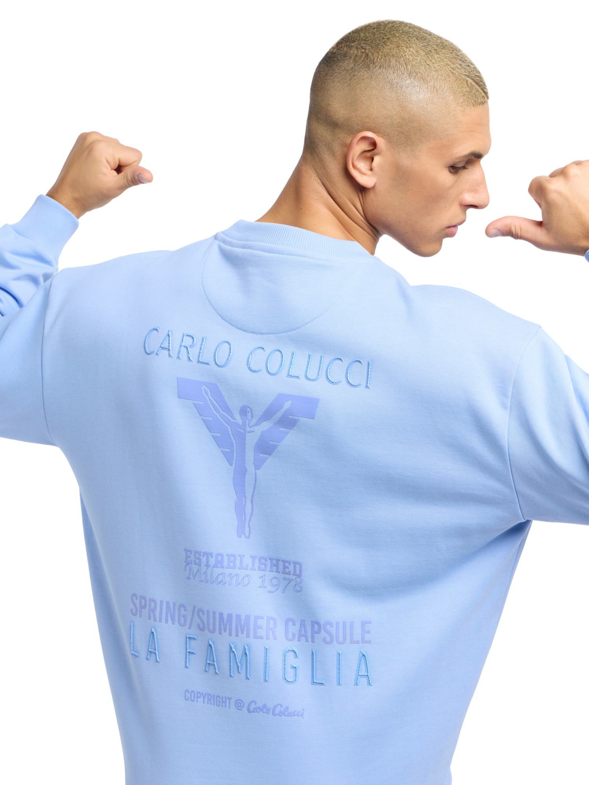 Carlo Colucci Sweatshirt ' D'ottavio ' in Blau