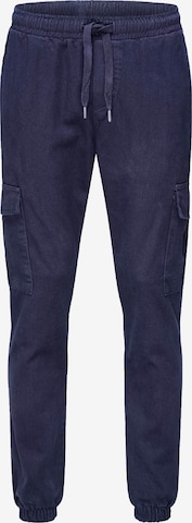 Rock Creek Tapered Cargo Pants in Blue: front