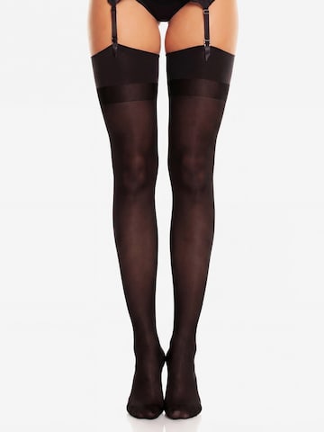 Calze autoreggenti 'Noir 60 Microfaser Strapse' di GLAMORY in nero: frontale
