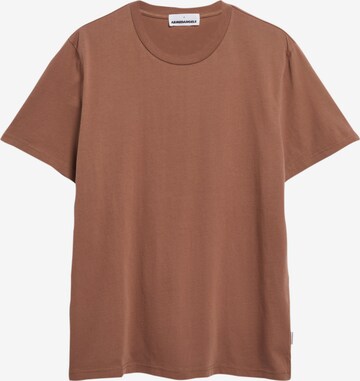 ARMEDANGELS Regularny krój Koszulka 'JAAMES' w kolorze brązowy: przód