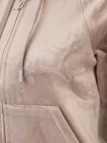Juicy Couture Petite - Sudadera con cremallera 'MADISON' en beige