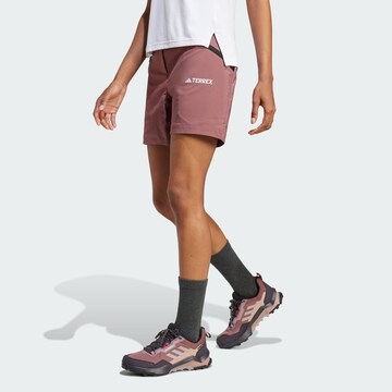 ADIDAS TERREX Regular Outdoor trousers 'Xperior' in Red: front