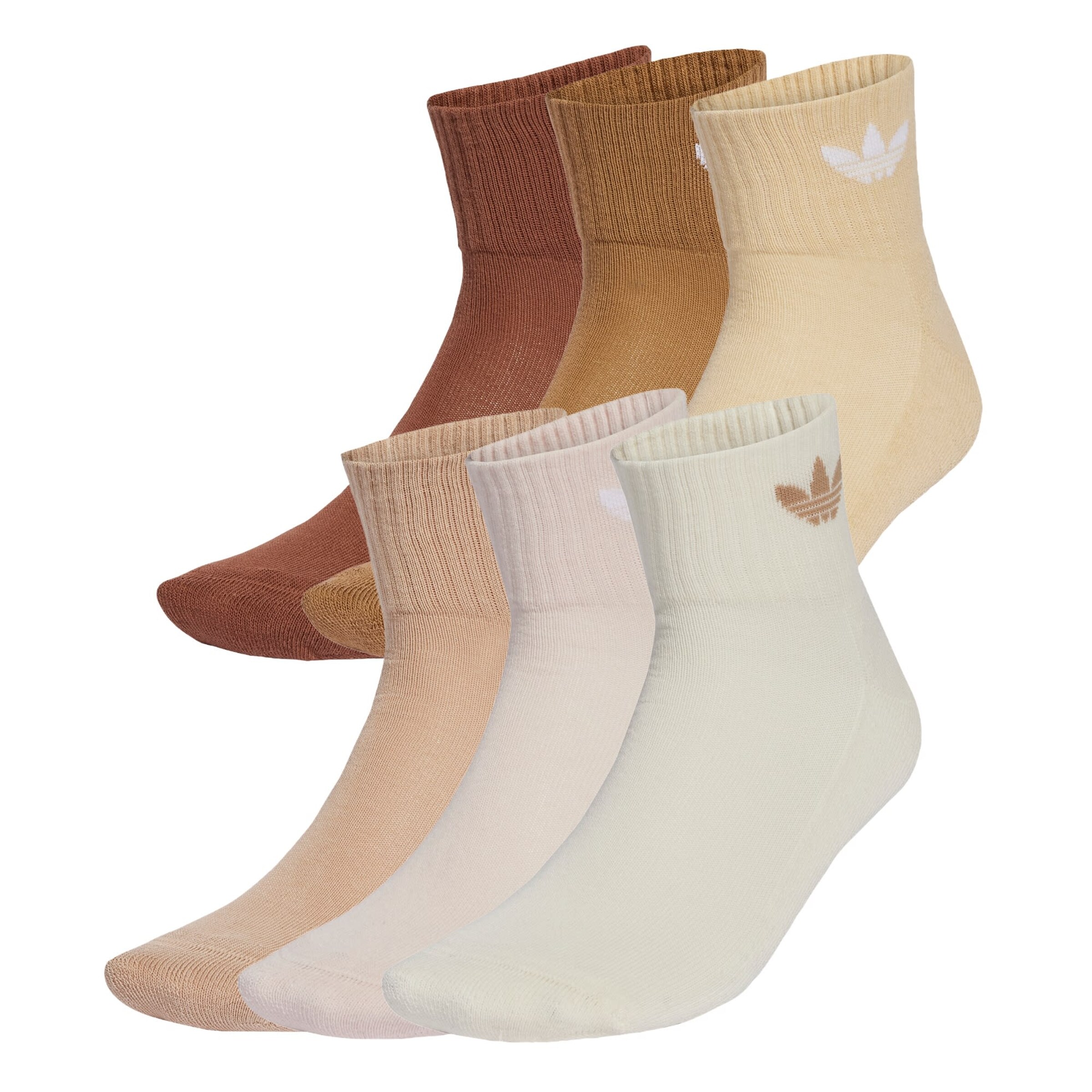 ADIDAS ORIGINALS Socks 'Mid Ankle 6 Pairs' in Beige: front