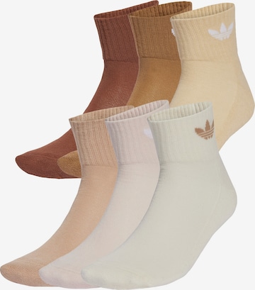 ADIDAS ORIGINALS Къси чорапи 'Mid Ankle 6 Pairs' в бежово: отпред