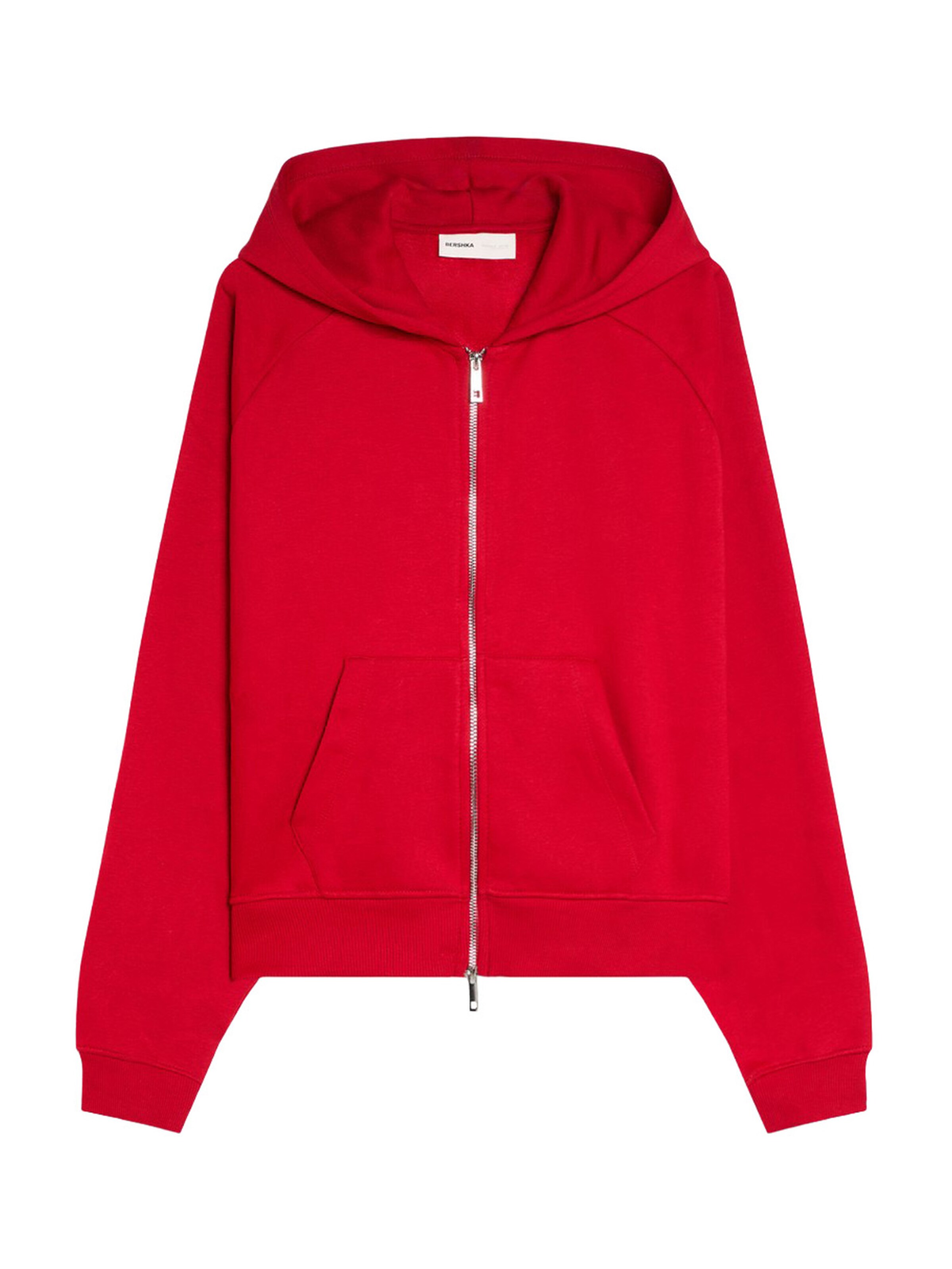 Bershka Sweat jacket in Red: front