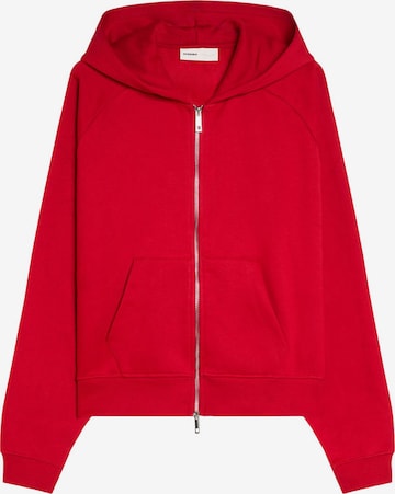 Veste de survêtement Bershka en rouge : devant