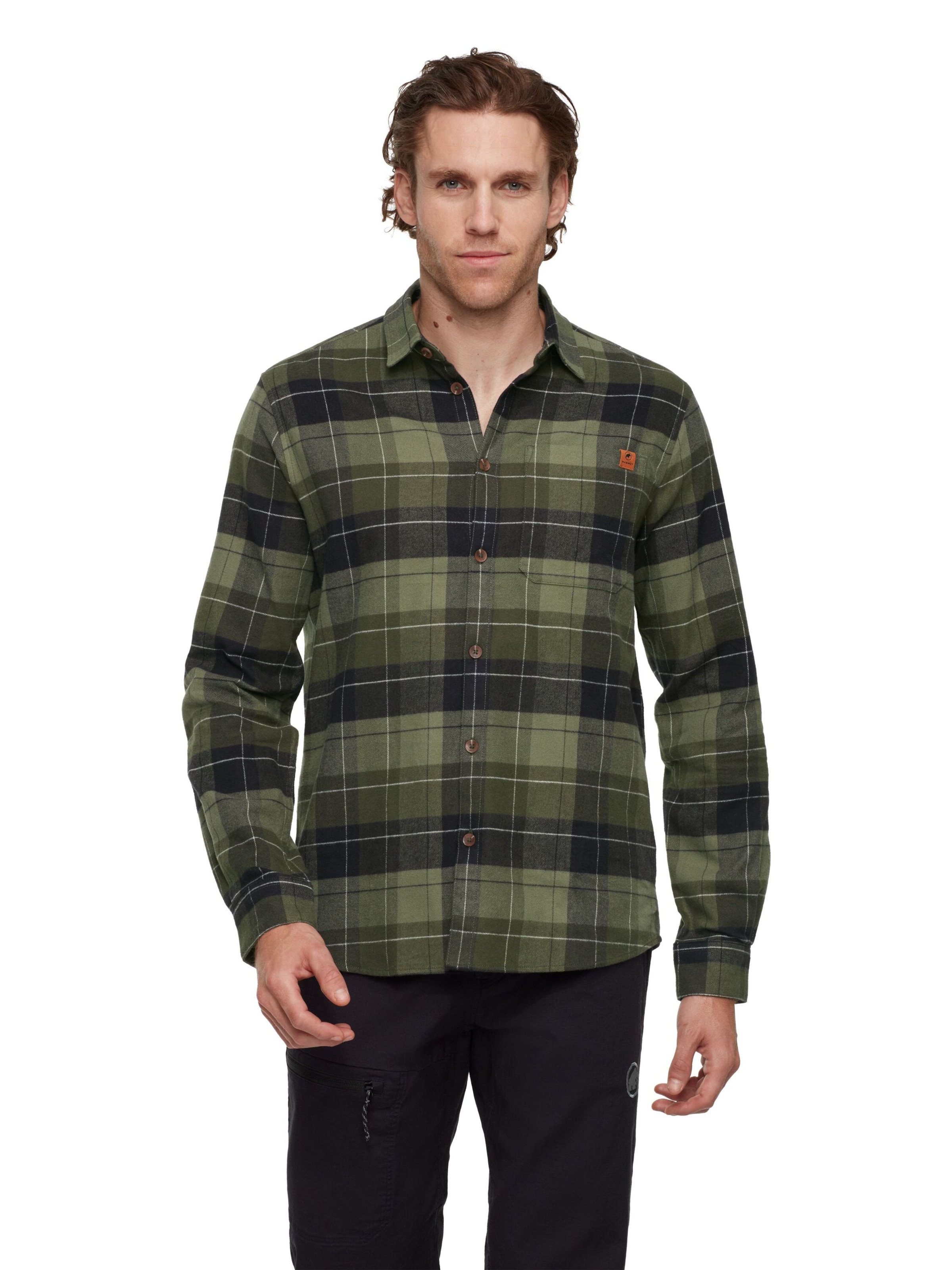 MAMMUT Regular fit Athletic Button Up Shirt in Green: front