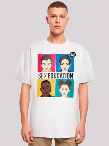 T-Shirt 'Sex Education Teen Illustrated Netflix TV Series' F4NT4STIC en blanc : devant